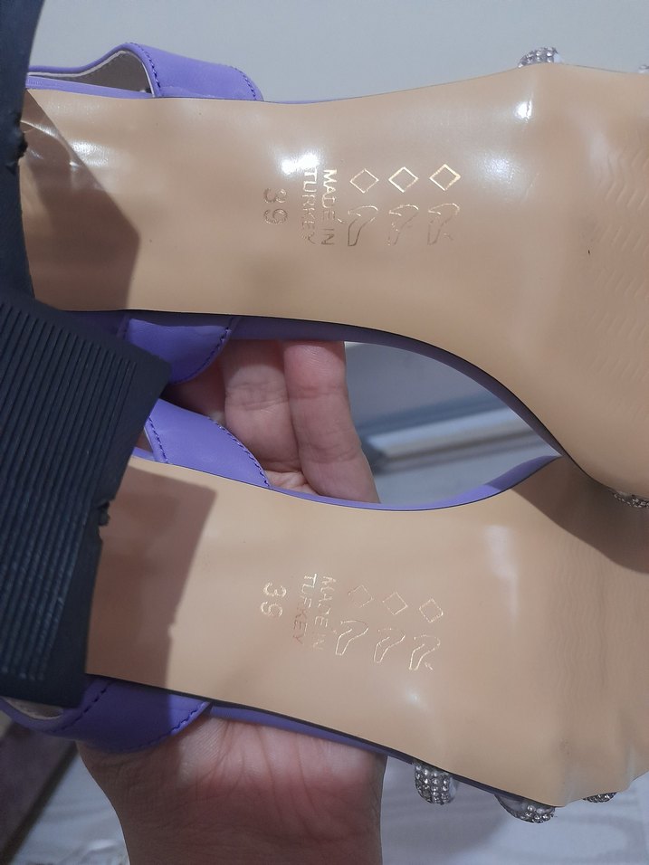 Mor Tokalı Blok Topuklu Abiye Ayakkabı - Görsel 4