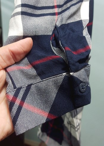 lcw Kadın Kareli Uzun Kollu Gömlek - Görsel 7