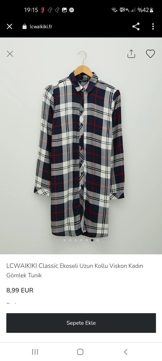 lcw Kadın Kareli Uzun Kollu Gömlek - Görsel 2