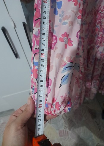 Pembe Çiçekli Uzun Bohem Elbise - Görsel 8