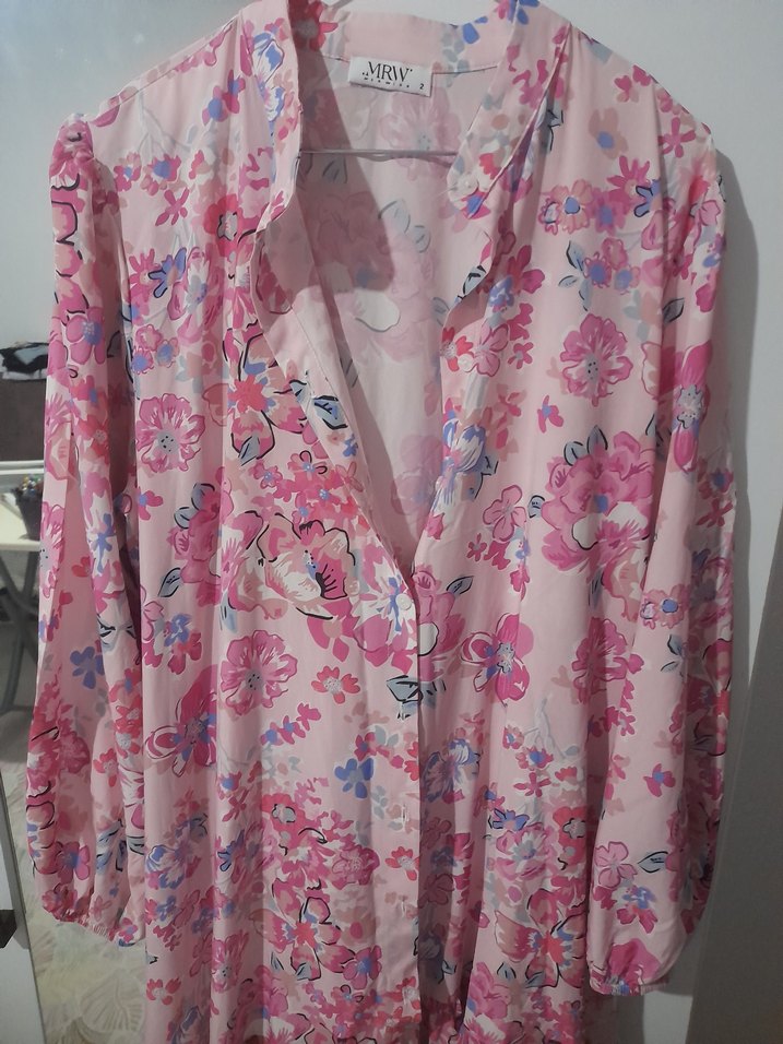 Pembe Çiçekli Uzun Bohem Elbise - Görsel 4