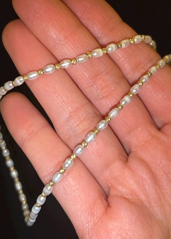 Gerçek İnci El Yapimi Küpe ve Kolye - Görsel 3