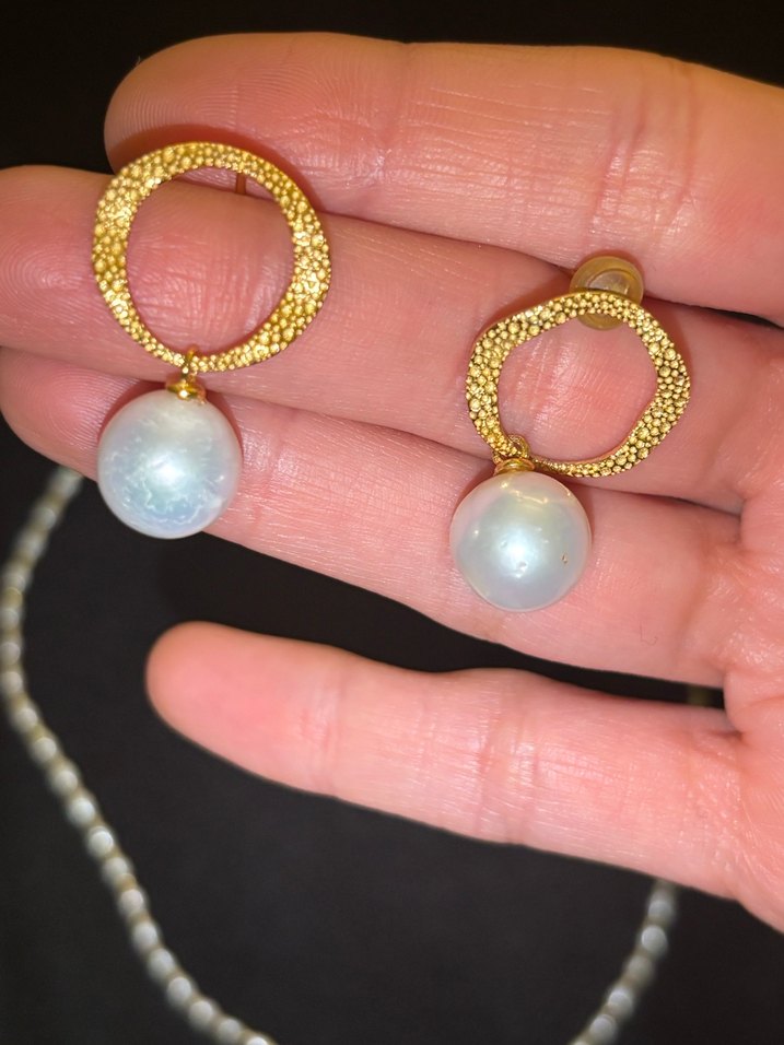 Gerçek İnci El Yapimi Küpe ve Kolye - Görsel 2