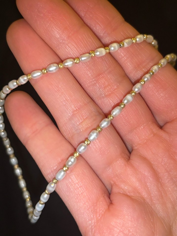 Gerçek İnci El Yapimi Küpe ve Kolye - Görsel 3