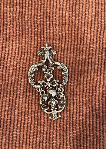 Vintage Nakışlı Boncuklu Kadın Kolye Ucu - Görsel 3