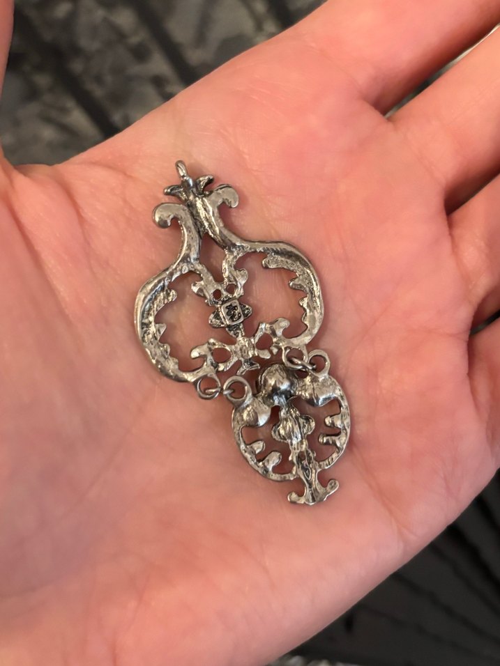 Vintage Nakışlı Boncuklu Kadın Kolye Ucu - Görsel 2