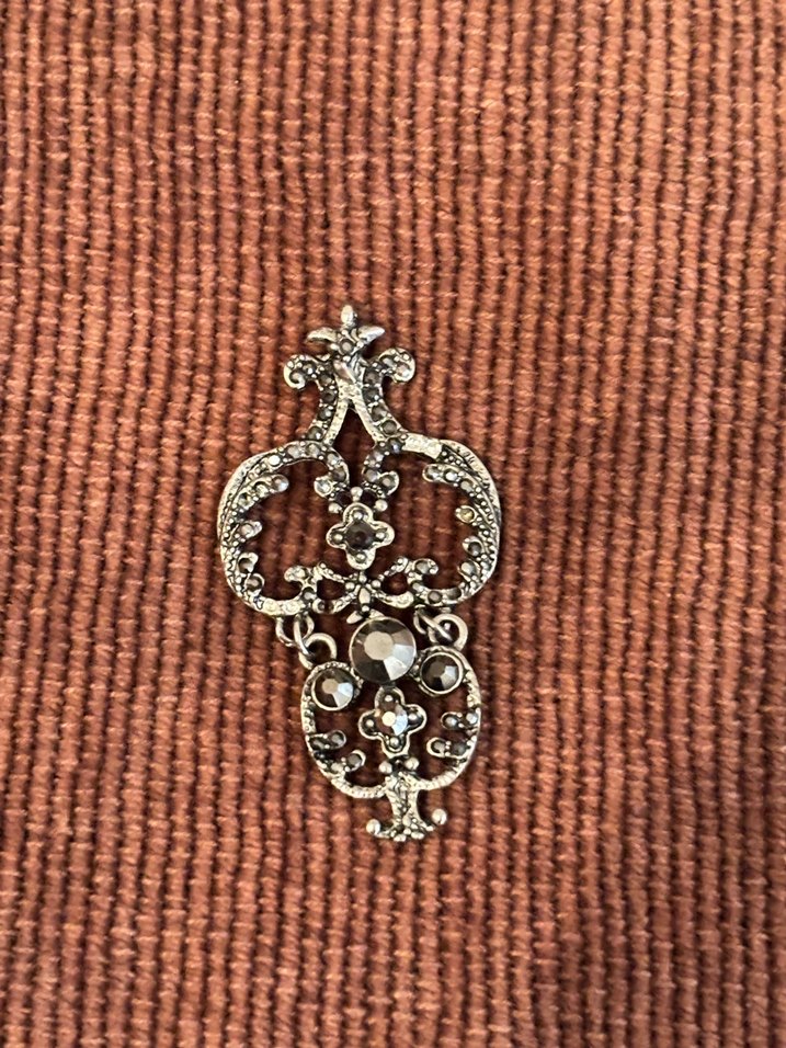 Vintage Nakışlı Boncuklu Kadın Kolye Ucu - Görsel 3