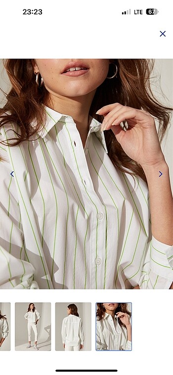 xl Beden beyaz Renk Çizgili poplin gömlek