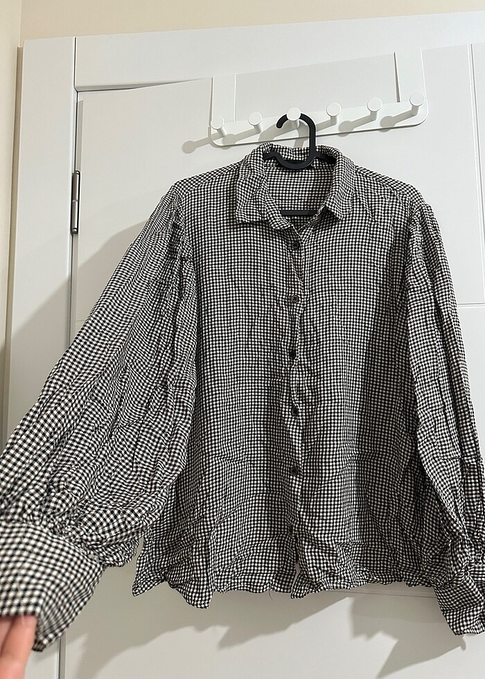 Ekoseli uzun kollu gömlek - Görsel 2