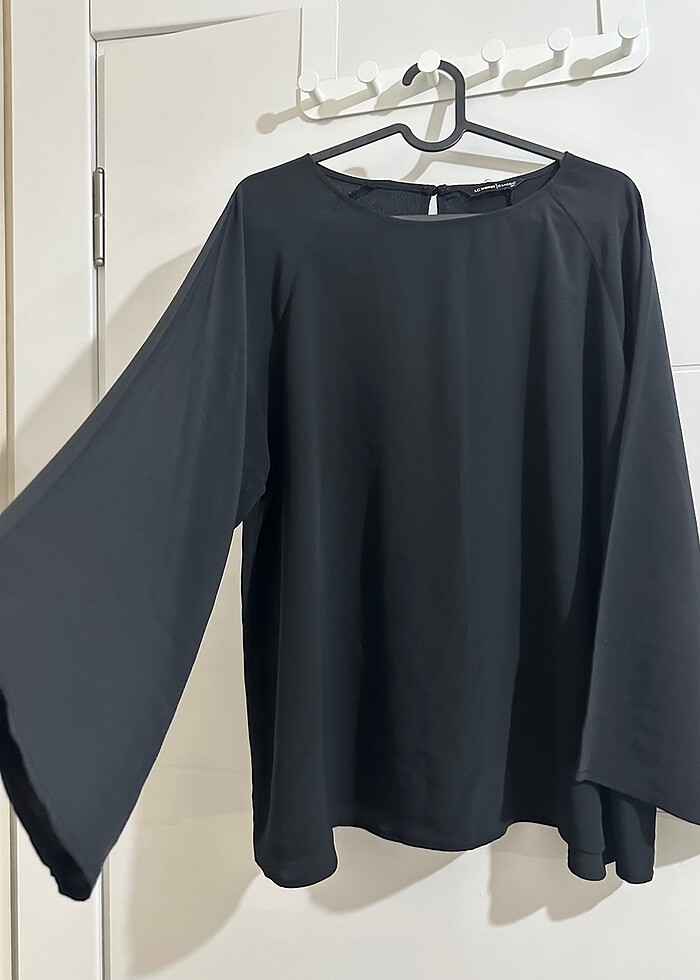 Uzun kollu şifon bluz - Görsel 2