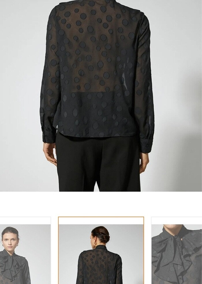 Fular yaka şifon bluz - Görsel 3