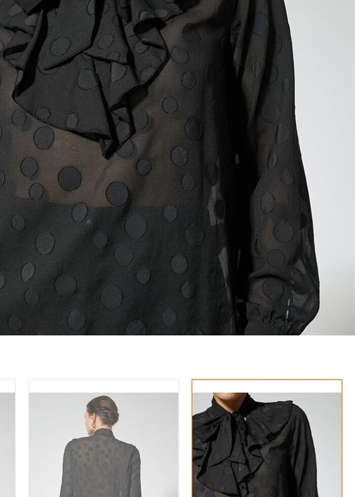 Fular yaka şifon bluz - Görsel 4