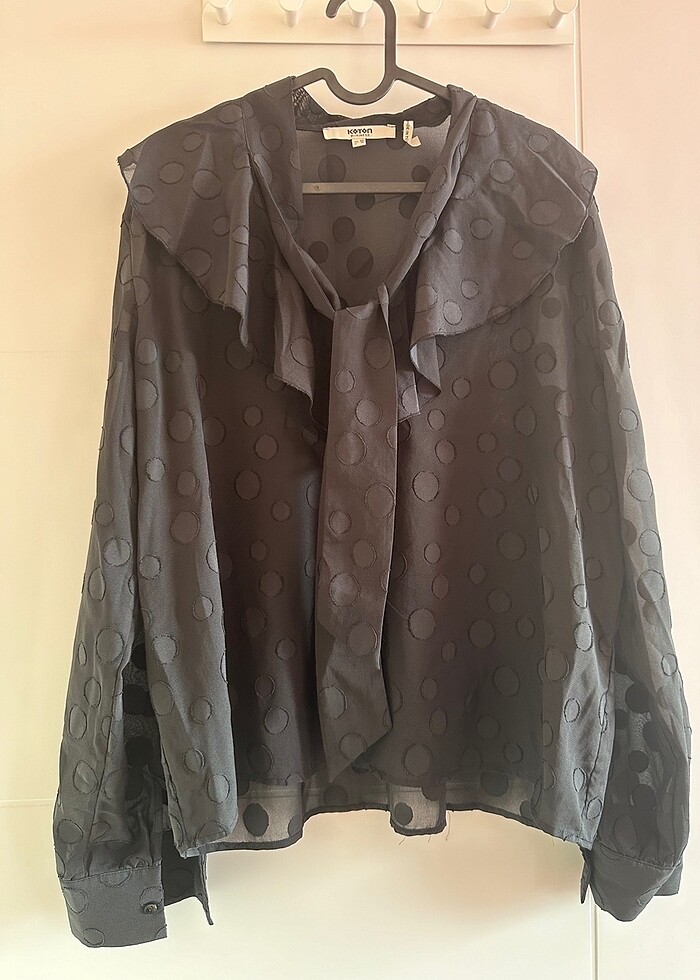 Fular yaka şifon bluz - Görsel 5