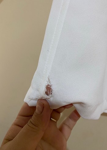 40 Beden Sırt Fermuarlı Beyaz Kadın Kumaş elbise