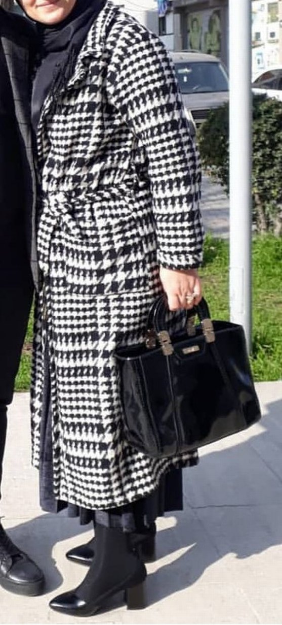 Kadın Uzun Kemerli Yün Kaban - Görsel 5