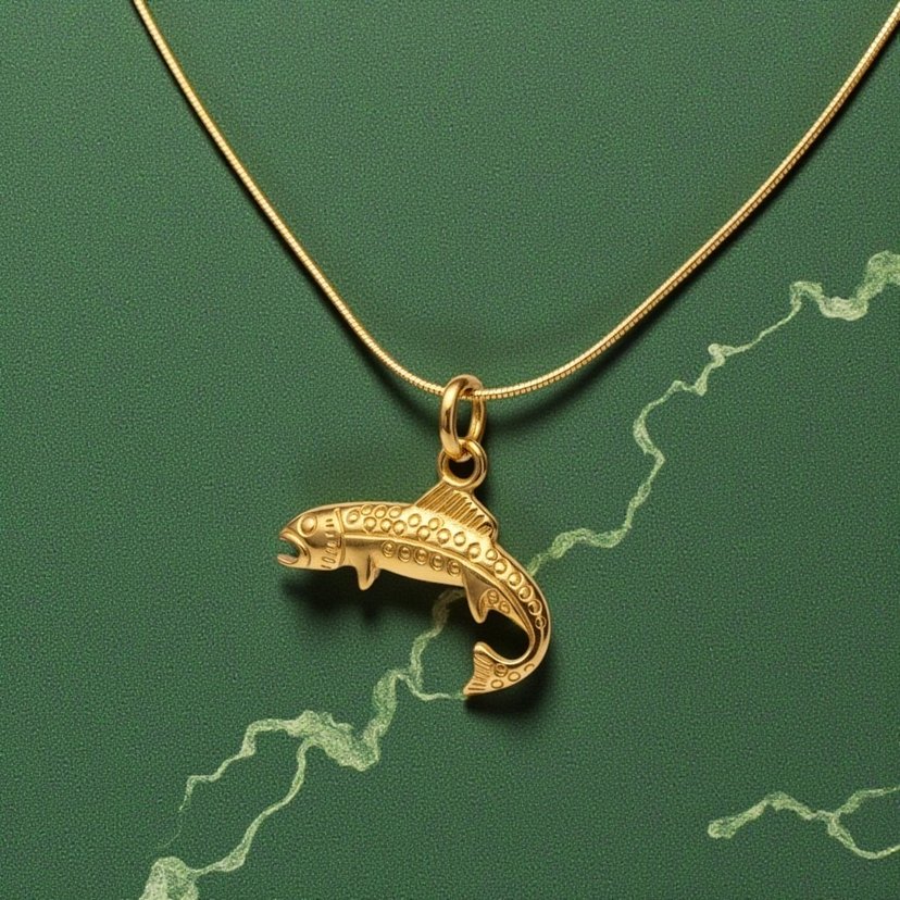 Altın Renkli Zincir Detaylı Balık Kolye kararmaz - Görsel 3