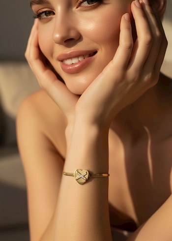 Minimalist Altın Renkli Tokalı Bileklik KARARMAZ - Görsel 6