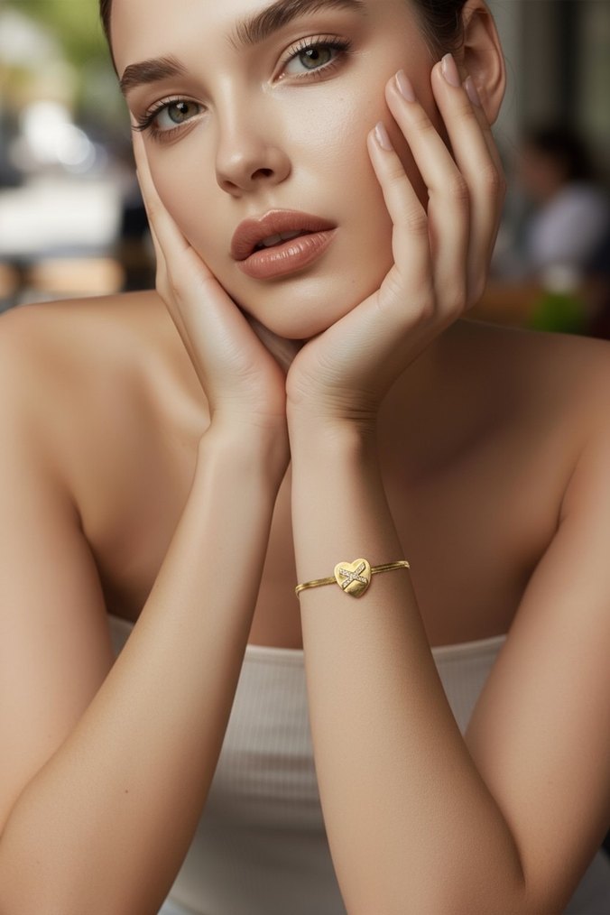 Minimalist Altın Renkli Tokalı Bileklik KARARMAZ - Görsel 3