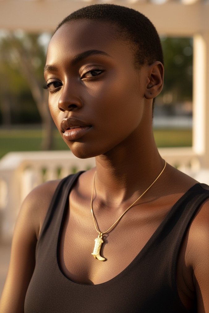 Altın Renkli Zincirli Kovboy Çizmesi Kolye - Görsel 3