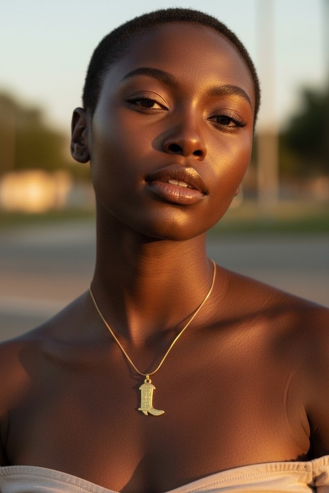 Altın Renkli Zincirli Kovboy Çizmesi Kolye - Görsel 4