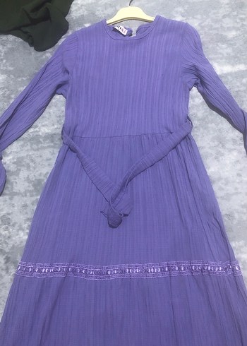 Mor Piliseli Bohem Uzun Elbise - Görsel 2