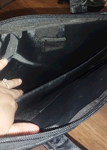  Beden siyah Renk Fermuarlı Siyah Erkek Evrak Çantası