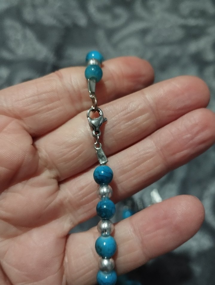 Turkuaz Boncuklu Bohem Kolye - Görsel 4