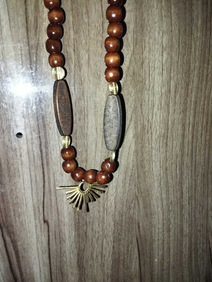 Kahverengi Boncuklu Bohem Kolye - Görsel 2