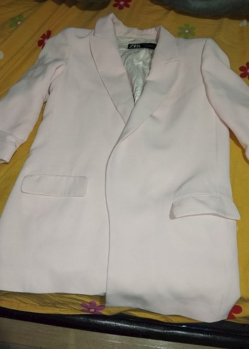 Zara Acik Pembe Uzun Blazer Ceket