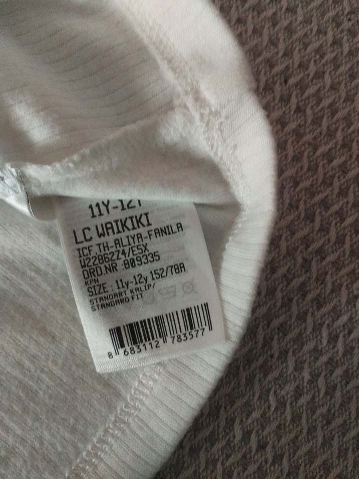 Beyaz Çocuk İçlik Kısa Kollu - Görsel 3