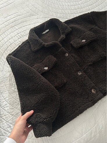 m Beden kahverengi Renk Peluş ceket baharlık