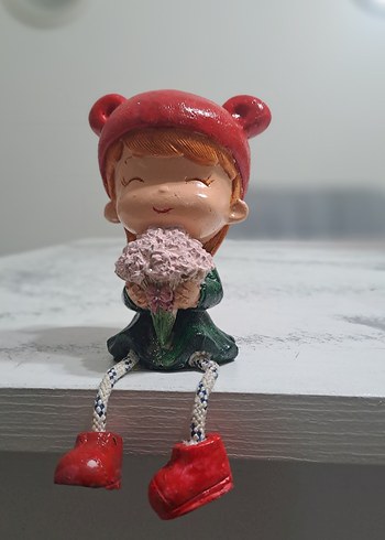 Renkli Çiçekli Pembe Figürin - Görsel 2