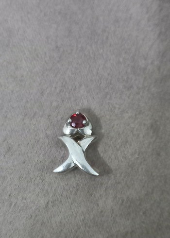 Granat Taşlı Gümüş Gotik Kolye Ucu - Görsel 2
