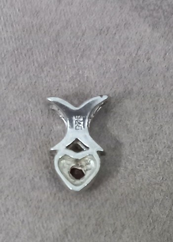 Granat Taşlı Gümüş Gotik Kolye Ucu - Görsel 3