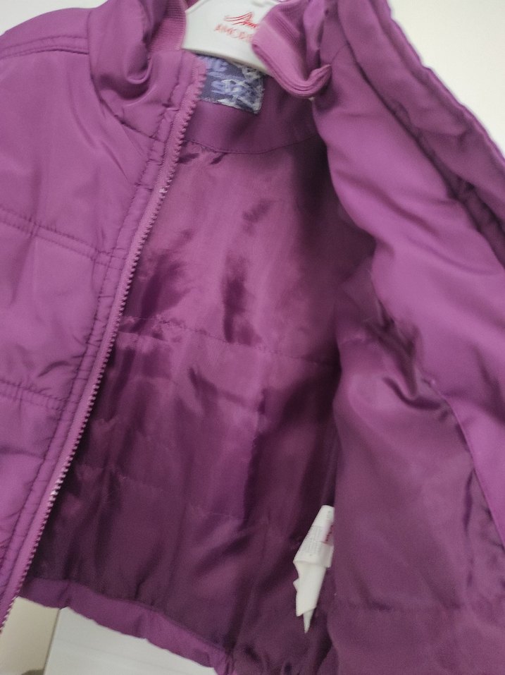 Kız Çocuk Mor Fermuarlı Yelek - Görsel 2