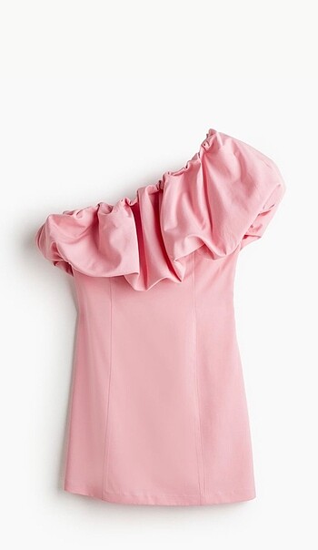 H&M pembe tek omuz elbise
