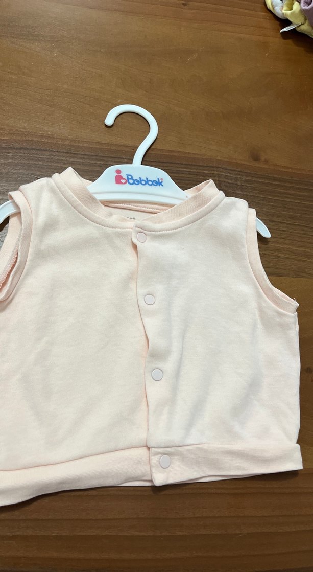 Kız Çocuk Düğmeli Pamuklu Kolsuz Yelek - Görsel 2