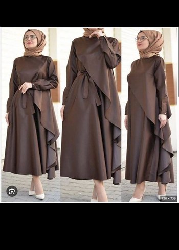 Kadın saten abiye mavi - Görsel 9