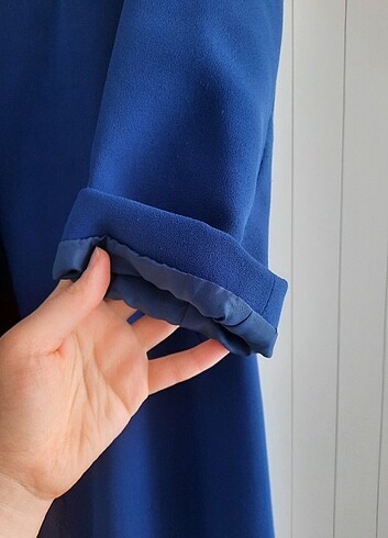 Saks mavisi ceket - Görsel 5