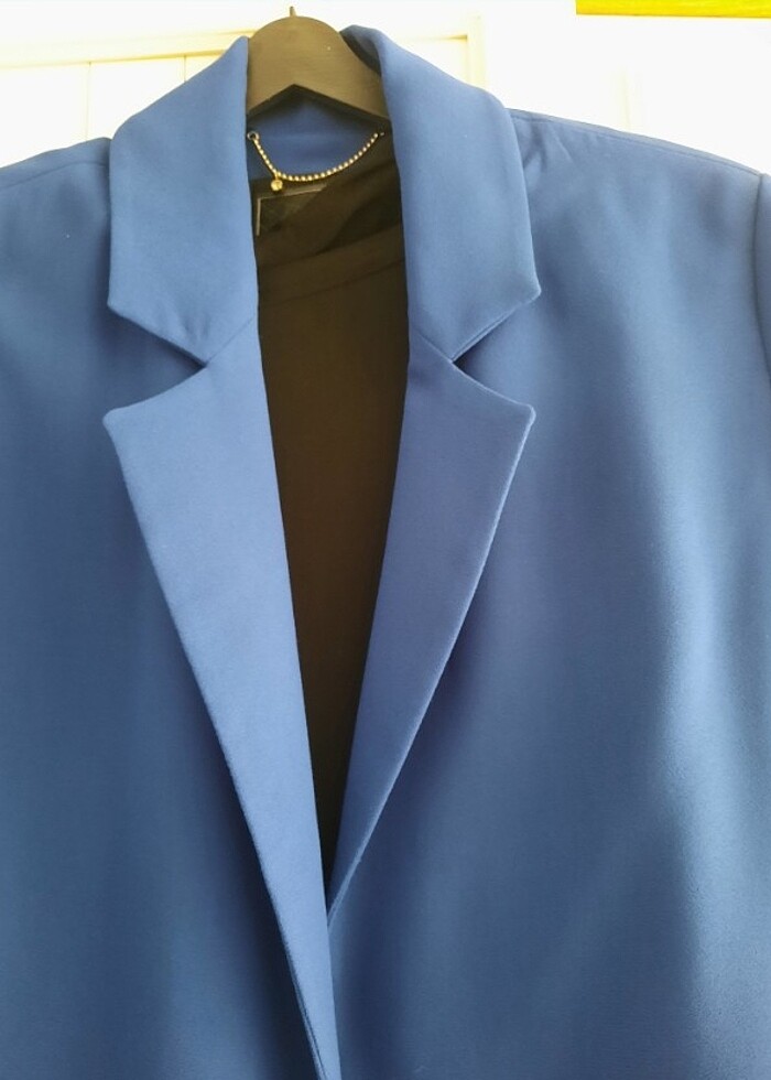 Saks mavisi ceket - Görsel 3