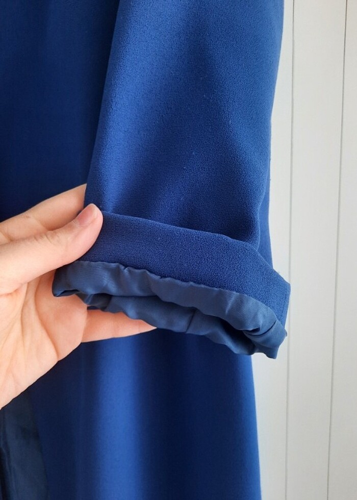 Saks mavisi ceket - Görsel 4