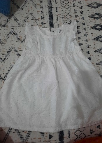 Kız Çocuk Nakışlı Fırfırlı Beyaz Elbise - Görsel 2