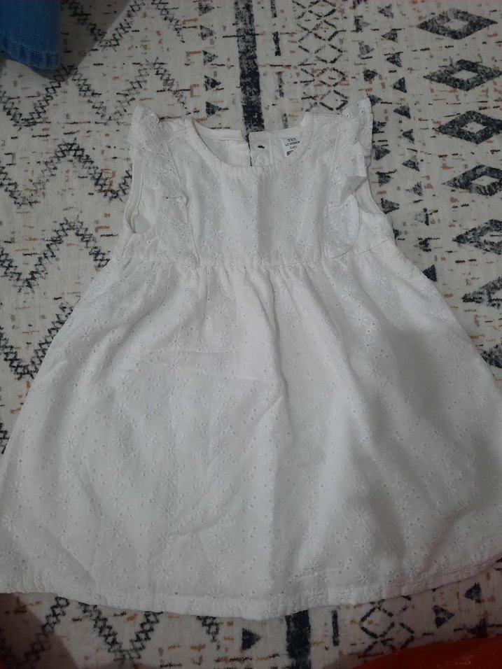 Kız Çocuk Nakışlı Fırfırlı Beyaz Elbise - Görsel 2