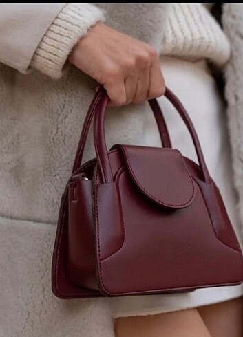 Addax Bordo renk şık tasarım kadın kol çantası