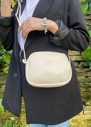 Mango Krem renk Tony York kadın kol çantası