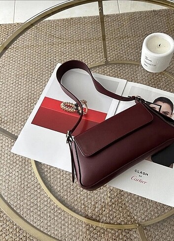 Mango model mat bordo kadın kol çantası