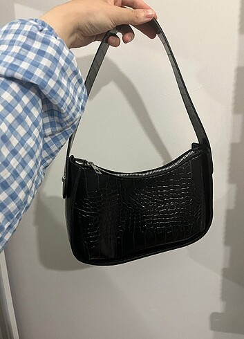 Mango model croco baget şık tasarım kadın kol çantası