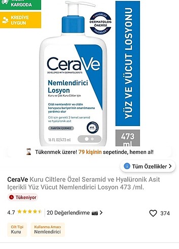 CeraVe nemlendirici vücut kremi