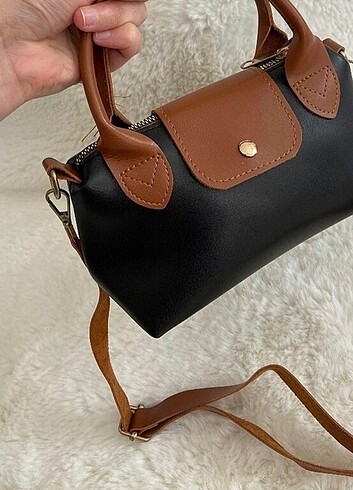 Diğer Siyah renk suni deri longchamp model kadın el ve omuz çantası