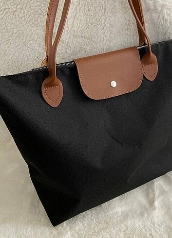 Siyah longchamp model büyük boy kadın kol çantası